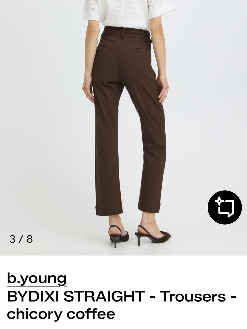 B.Young BYDIXI Straight Trousers in Chicory Coffee